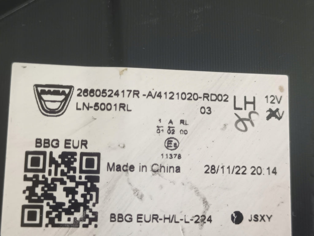 Frontscheinwerfer Dacia Spring 266052417R Links Scheinwerfer Headlight