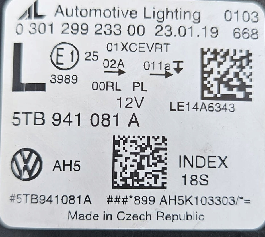 Frontscheinwerfer VW Touran 5TB941081A LED Links Scheinwerfer Headlight