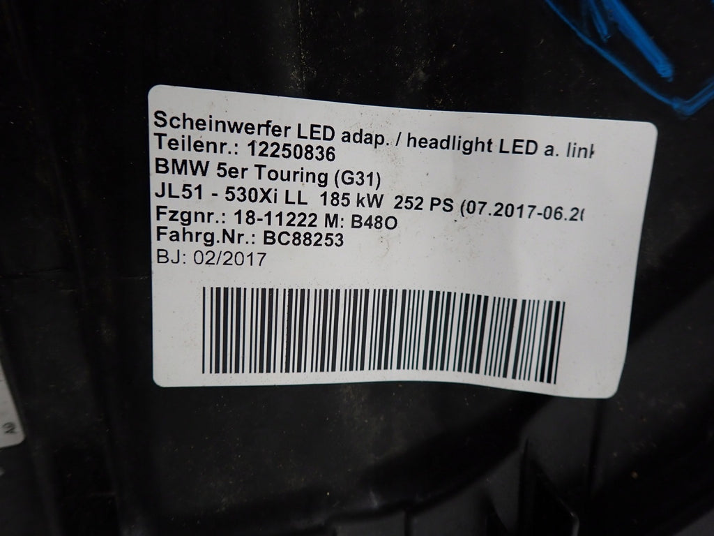 Frontscheinwerfer BMW 5 G31 G30 12250836 LED Links Scheinwerfer Headlight SCH5794887355vs