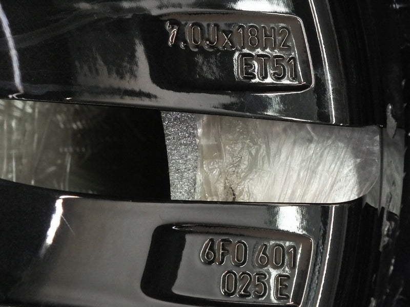 1x Alufelge 18 Zoll 7.0" 5x100 51ET Glanz Schwarz 6F0601025 Seat Rim Wheel