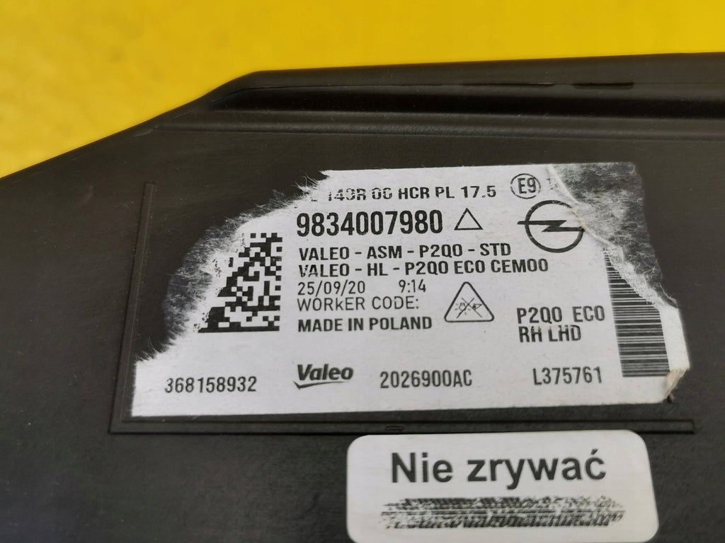 Frontscheinwerfer Opel Mokka 9834007980 Rechts Scheinwerfer Headlight SCH2815843855en