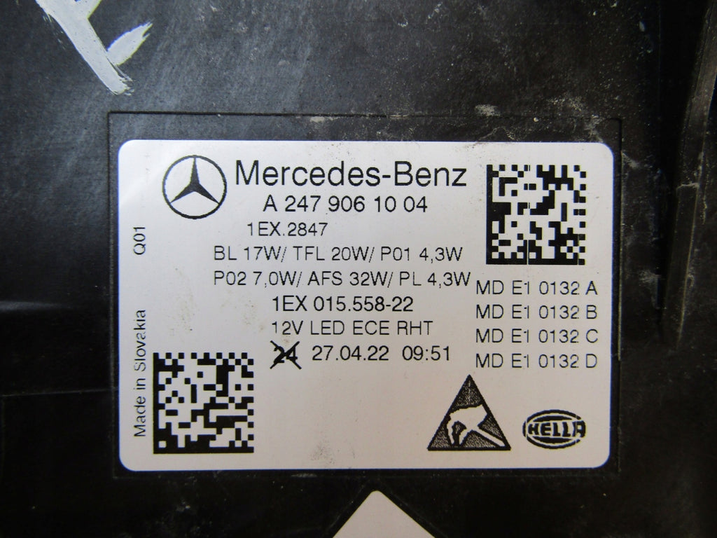 Frontscheinwerfer Mercedes-Benz W247 A2479061004 LED Rechts Headlight SCH3557112169ty