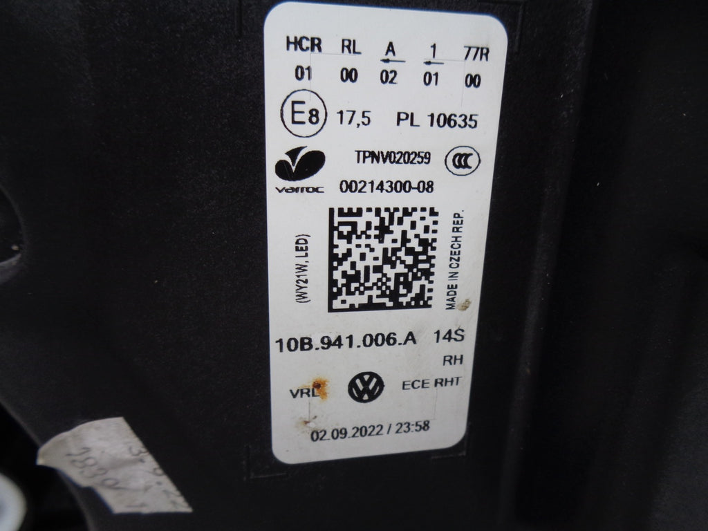 Frontscheinwerfer VW 10B941006A Full LED Rechts Scheinwerfer Headlight SCH7371811575vd