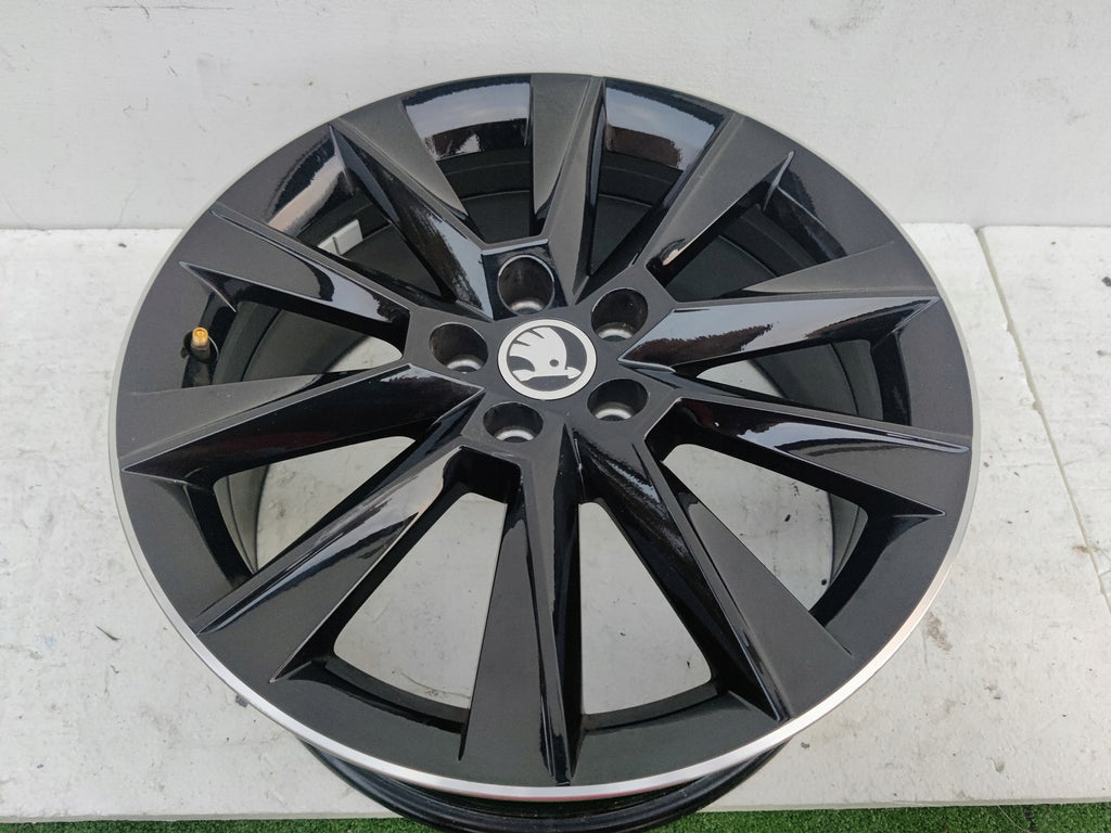 1x Alufelge 17 Zoll 7.0" 5x100 46ET Glanz Schwarz 5JJ601025 Skoda Rapid