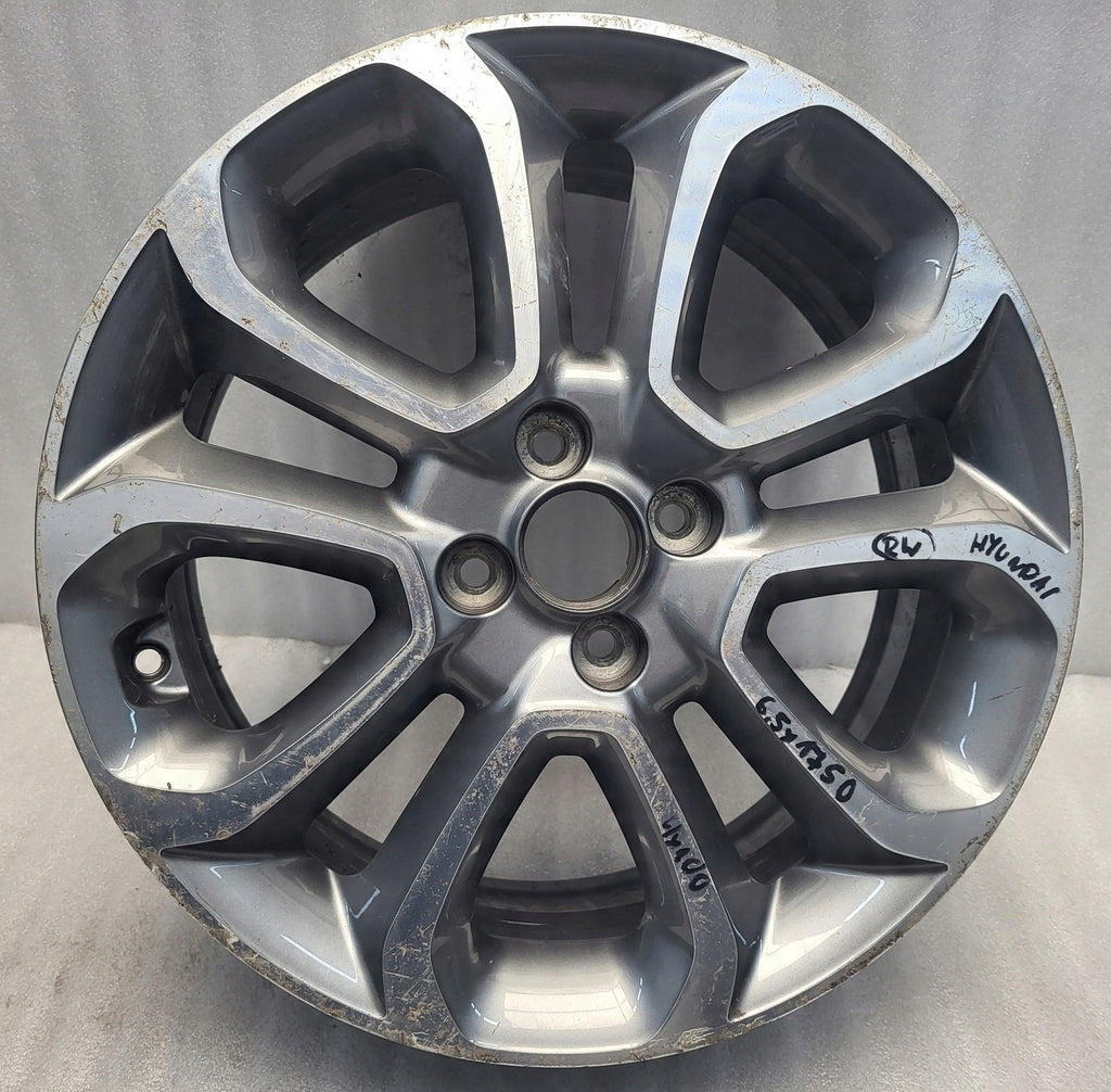 1x Alufelge 17 Zoll 6.5" 5x114.3 50ET Glanz Grau 52910-C8300 Hyundai I10 I20 Mg