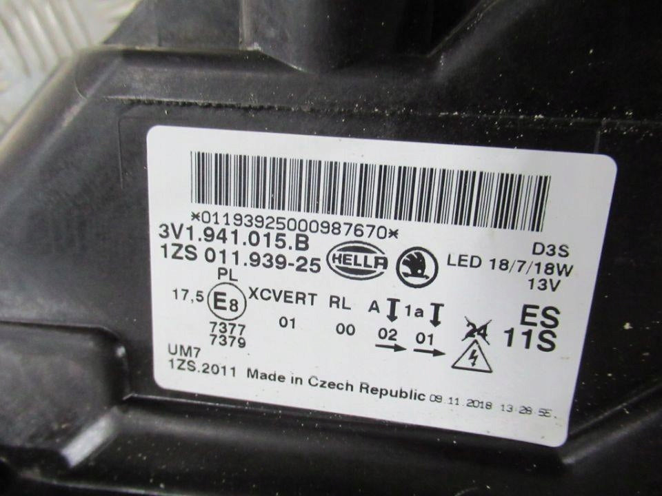 Frontscheinwerfer Skoda Superb III 3V1941015B Xenon Links Scheinwerfer Headlight SCH2088996300vc