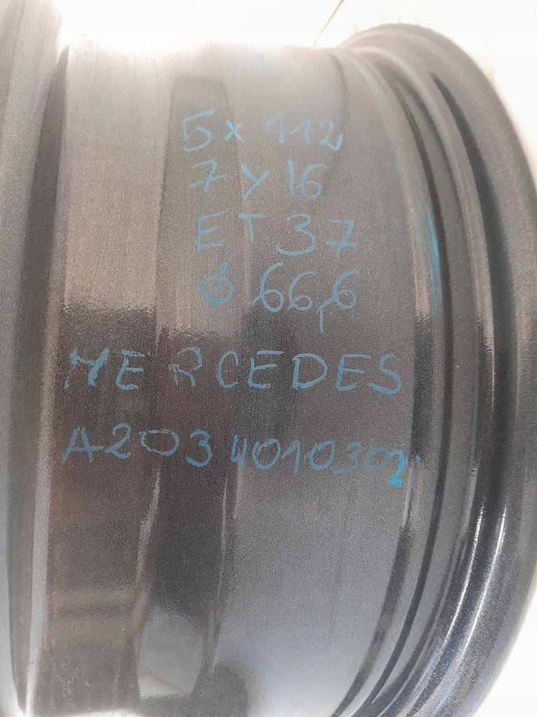 1x Alufelge 16 Zoll 7.0" 5x112 37ET Glanz Graphit A2034010302 Mercedes-Benz FEL2981201098st