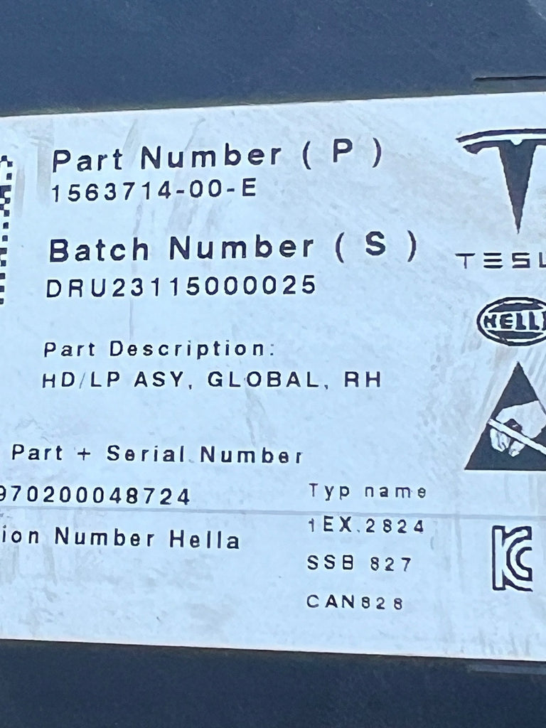 Frontscheinwerfer Tesla S 1563714-00-D LED Rechts Scheinwerfer Headlight
