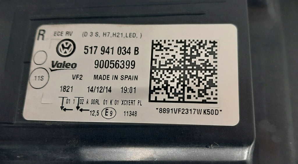 Frontscheinwerfer VW Sportsvan 517941034B LED Rechts Scheinwerfer Headlight