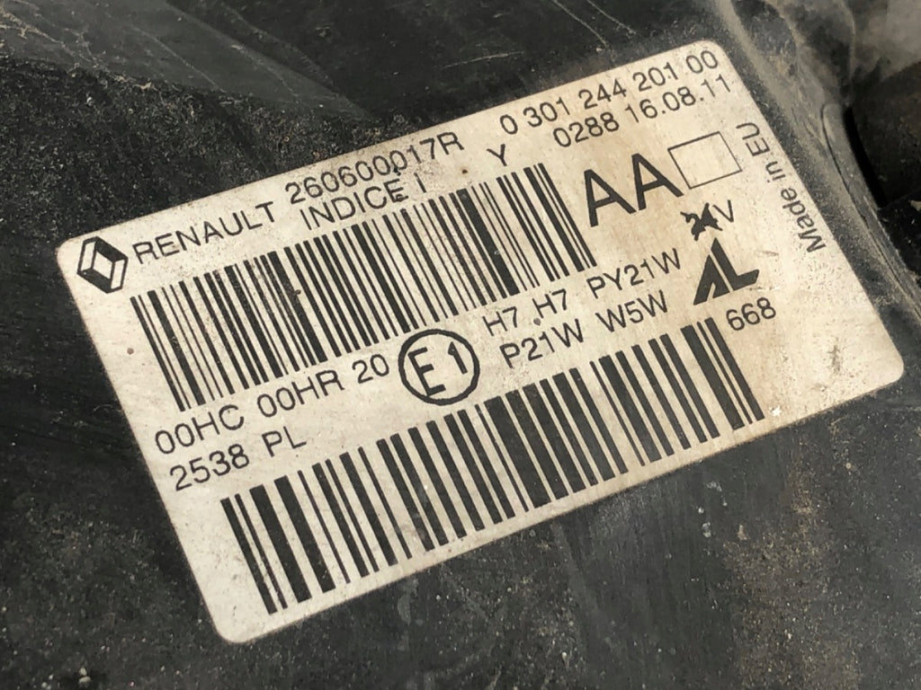 Frontscheinwerfer Renault Megane III 260600017R Links Scheinwerfer Headlight SCH3105812009af