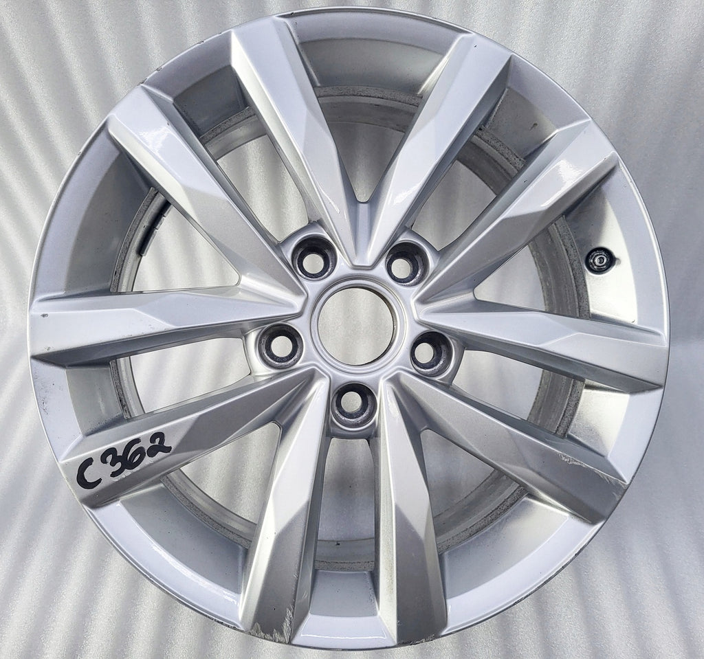 1x Alufelge 16 Zoll 6.5" 5x112 48ET Glanz Silber 5TA601025 VW Touran Rim Wheel