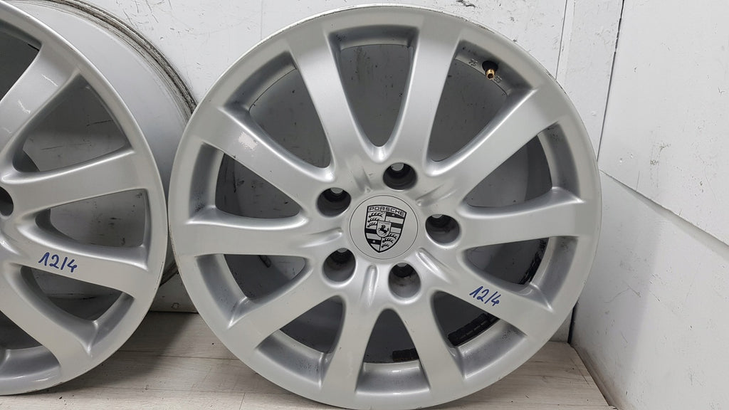 4x Alufelge 17 Zoll 7.5" 5x130 53ET Silber 7L5601025P Porsche Rim Wheel