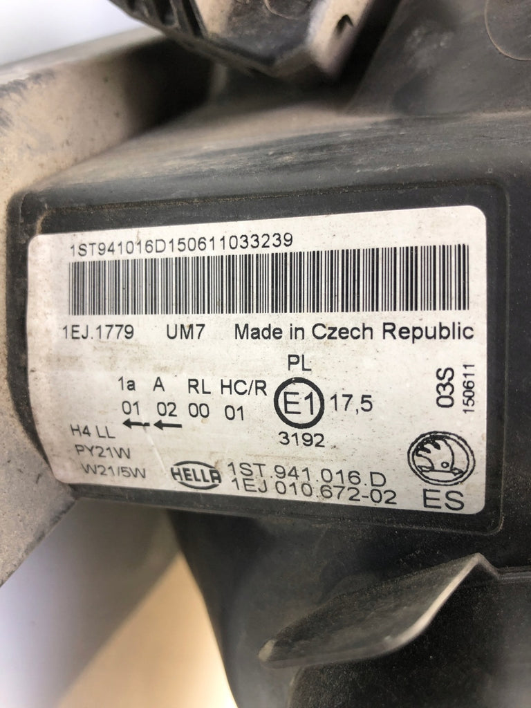 Frontscheinwerfer Skoda Citigo 1ST941016D Rechts Scheinwerfer Headlight SCH5980083142ow