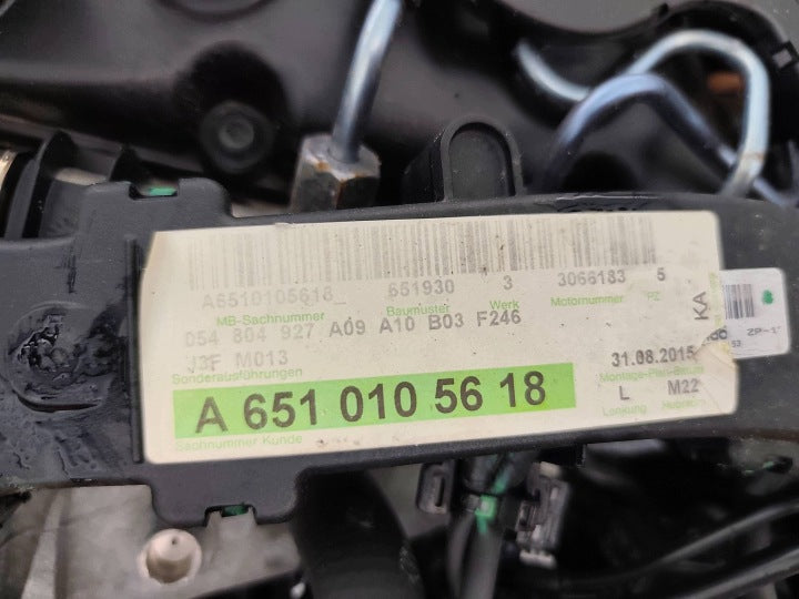 Motor Mercedes-Benz W205 651930 2.2 CDI Benzin Engine Komplett MOT1298834767hy