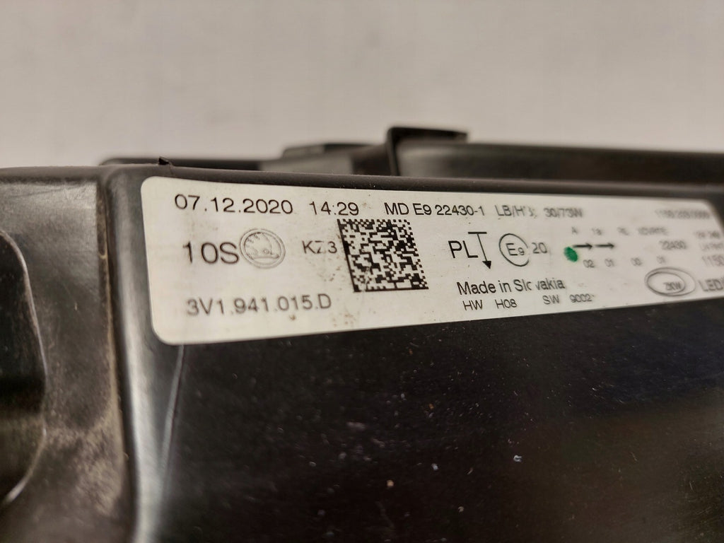 Frontscheinwerfer Skoda Superb 3V1941015G Full LED Links Scheinwerfer Headlight