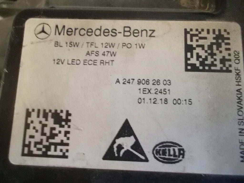 Frontscheinwerfer Mercedes-Benz W247 A2479062503 A2479062603 Rechts oder Links SCH4046849586yj