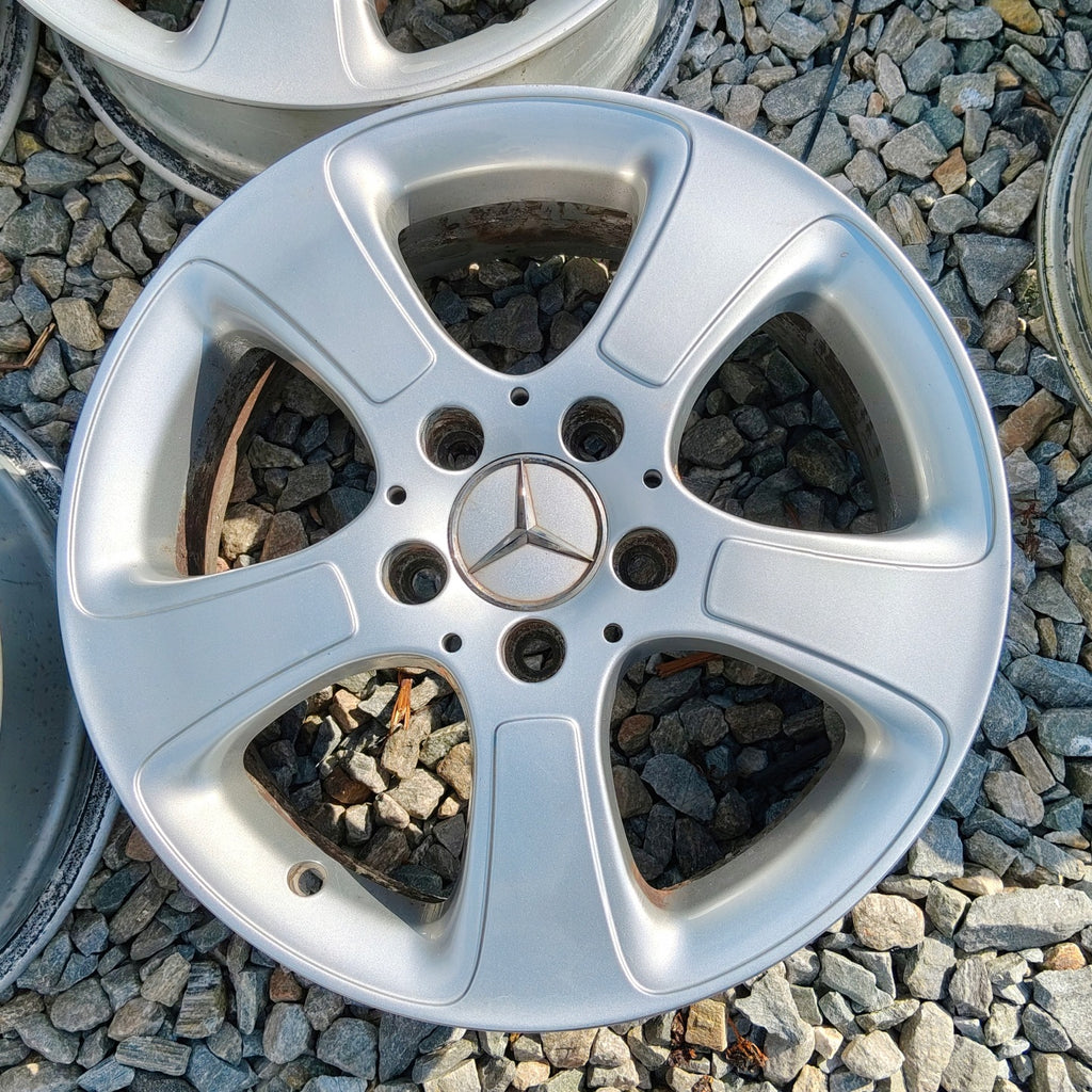 4x Alufelge 16 Zoll 6.0" 5x112 46ET Glanz Silber A1694011002 Mercedes-Benz FEL4262702788uo