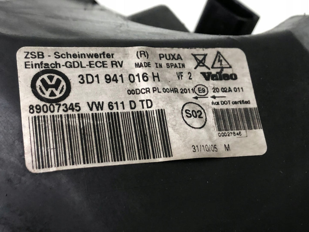 Frontscheinwerfer VW Phaeton 3D1941016H Rechts Scheinwerfer Headlight SCH5235127635na