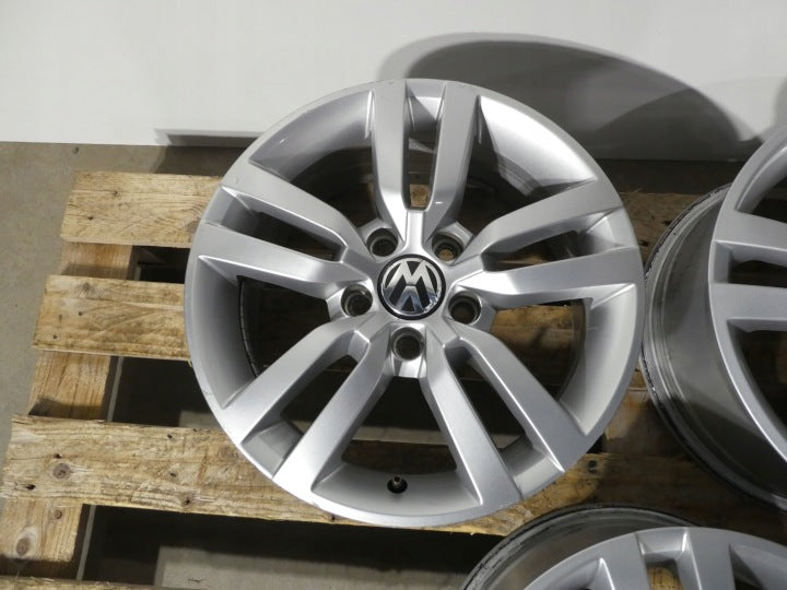4x Alufelge 16 Zoll 6.5" 5x112 33ET Glanz Silber 5N0601025 VW Tiguan Rim Wheel FEL8595632623nn