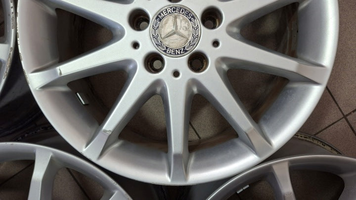 4x Alufelge 17 Zoll 7.0" 5x112 49ET Glanz Silber A1694010702 Mercedes-Benz W245 FEL3660849367gl