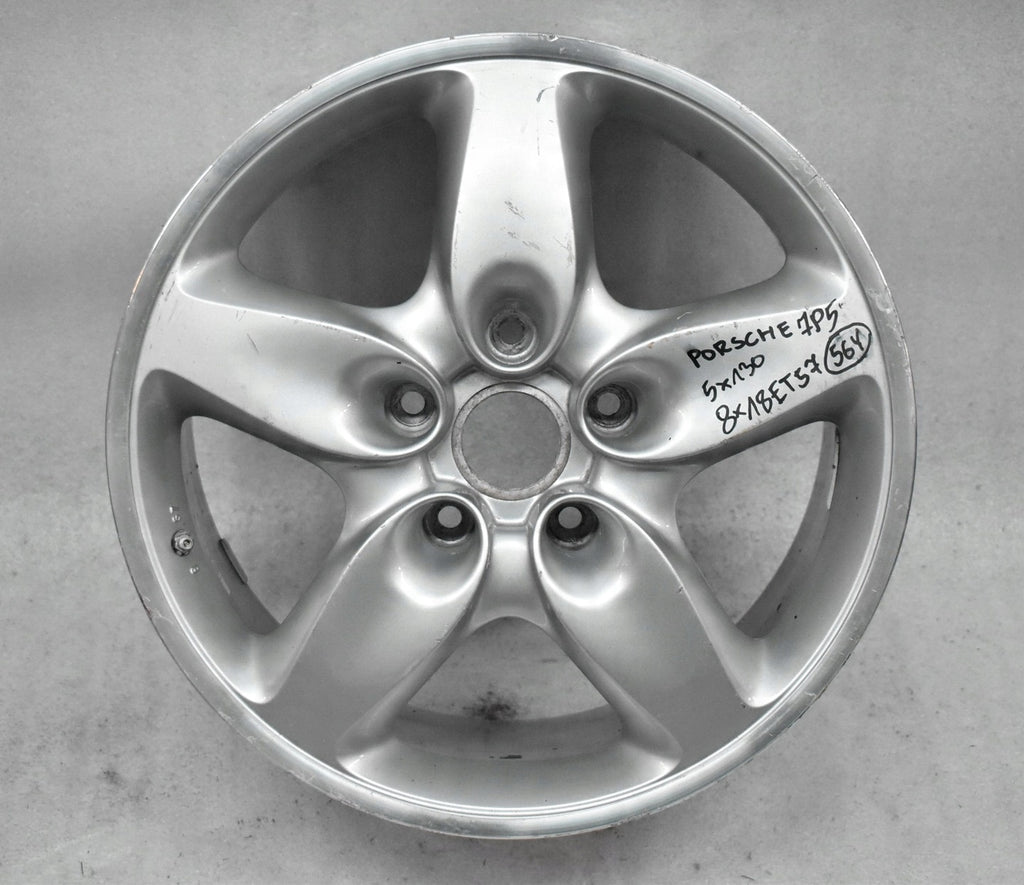 1x Alufelge 18 Zoll 8.0" 5x130 57ET Glanz Silber 7L5601025C Porsche Cayenne
