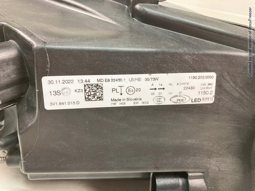 Frontscheinwerfer Skoda Superb III 3V1941015D Full LED Links Headlight