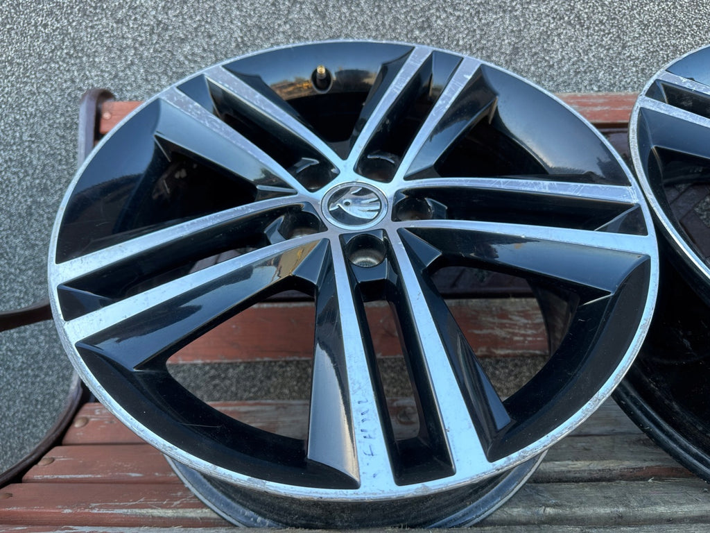 1x Alufelge 17 Zoll 7.0" 5x100 46ET Glanz Schwarz 5JA601025D Skoda Fabia Iii FEL2572805862zl