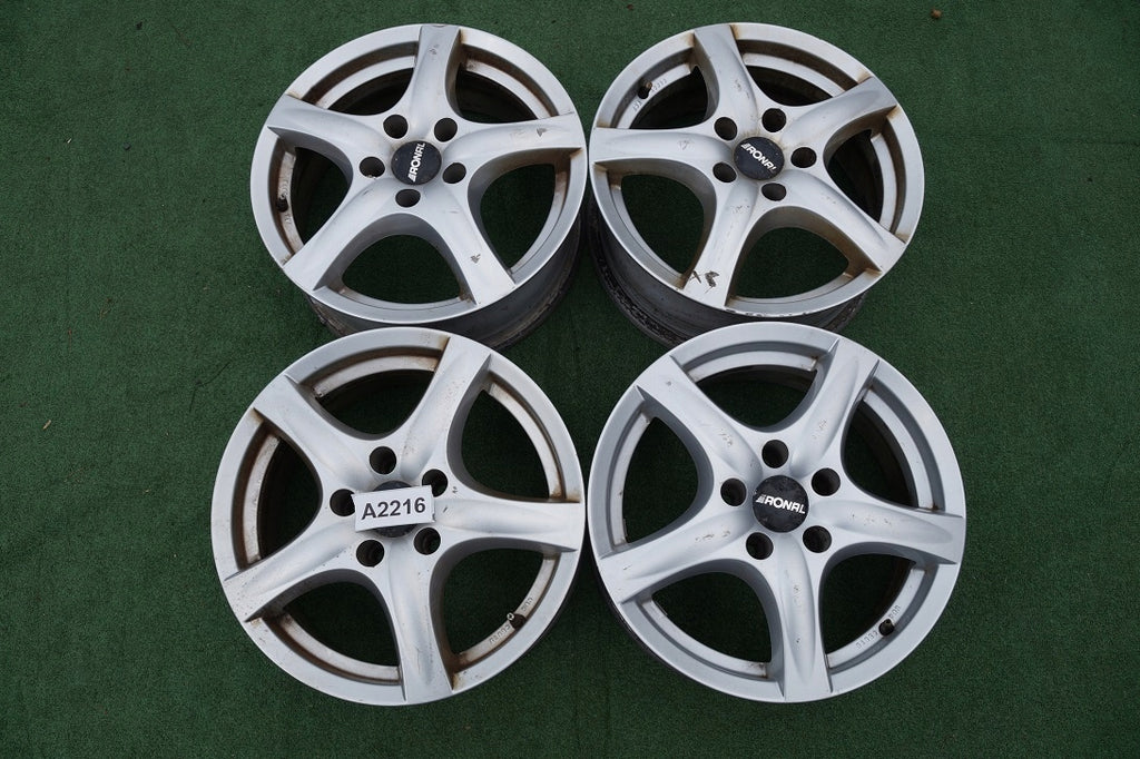 4x Alufelge 16 Zoll 6.5" 5x112 35ET Glanz Silber Audi Alhambra I Sharan FEL9799827011kw