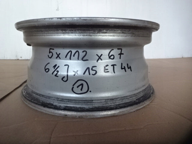 1x Alufelge 15 Zoll 6.5" 5x112 44ET Glanz Silber 1244011202 Mercedes-Benz