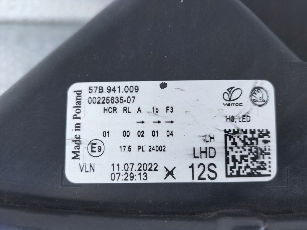 Frontscheinwerfer Skoda Karoq 57B941009 Full LED Links Scheinwerfer Headlight SCH6070327655lt