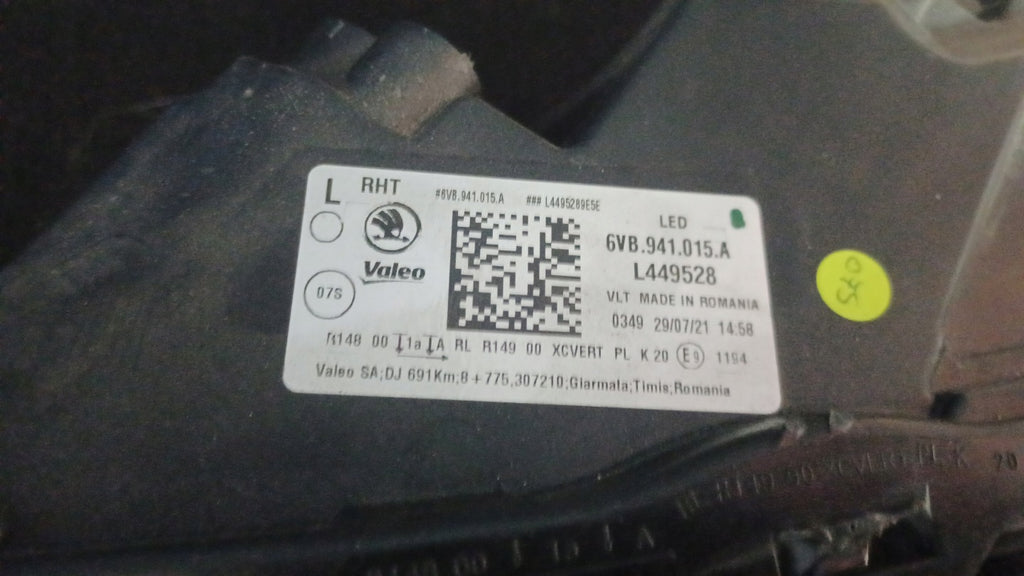 Frontscheinwerfer Skoda Fabia IV 6VB941015A PAW1526 Full LED Links Headlight SCH2414056053lp
