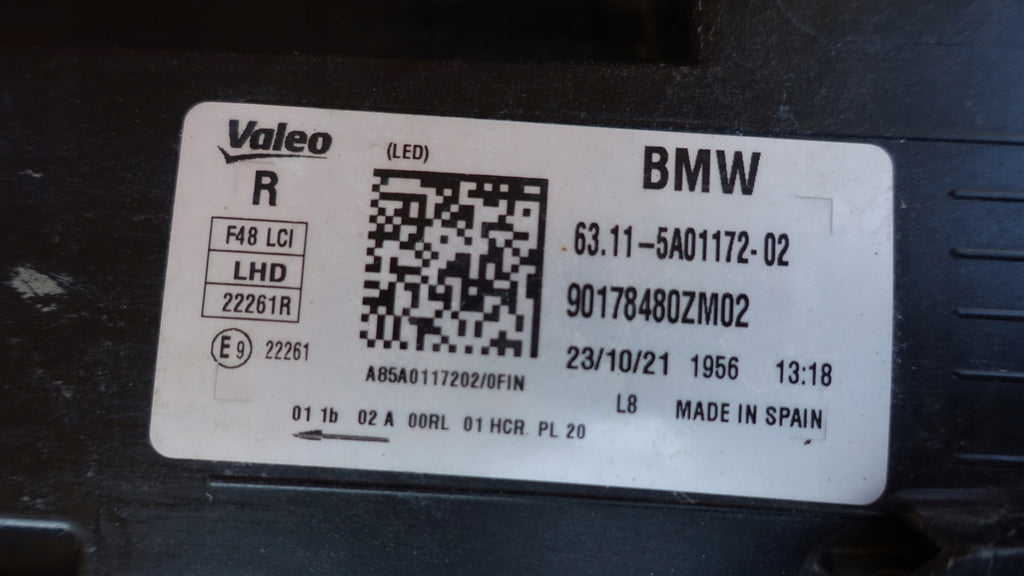 Frontscheinwerfer BMW X1 F48 5A01172-02 Full LED Rechts Scheinwerfer Headlight SCH3980712728dx