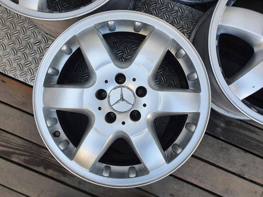 4x Alufelge 17 Zoll 8.5" 5x112 52ET Glanz Silber A1634012702 Mercedes-Benz W163