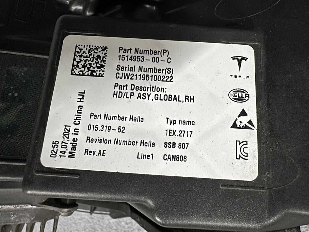Frontscheinwerfer Tesla 1514953-00 LED Rechts Scheinwerfer Headlight