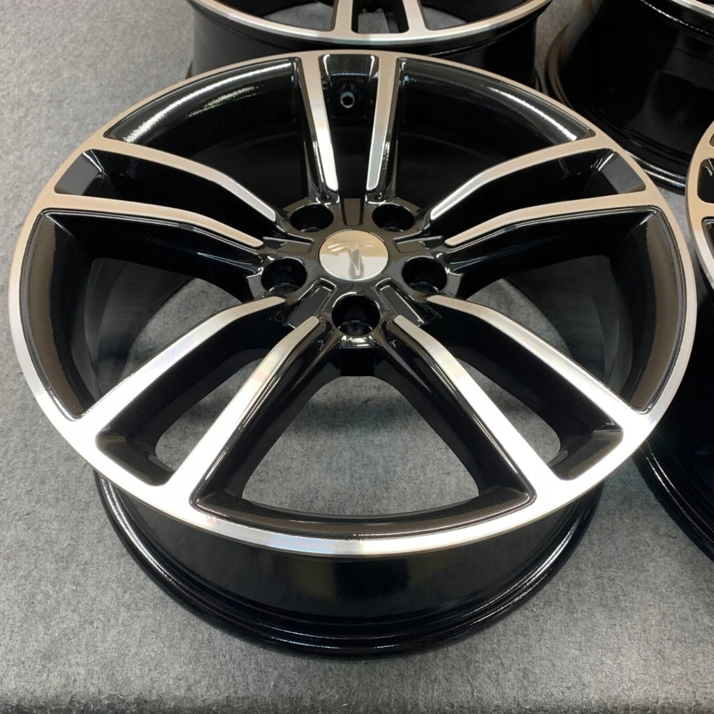 4x Alufelge 19 Zoll 8.0" 5x120 40ET Glanz Schwarz 6007214-00-D Tesla Model S FEL4139847963kx