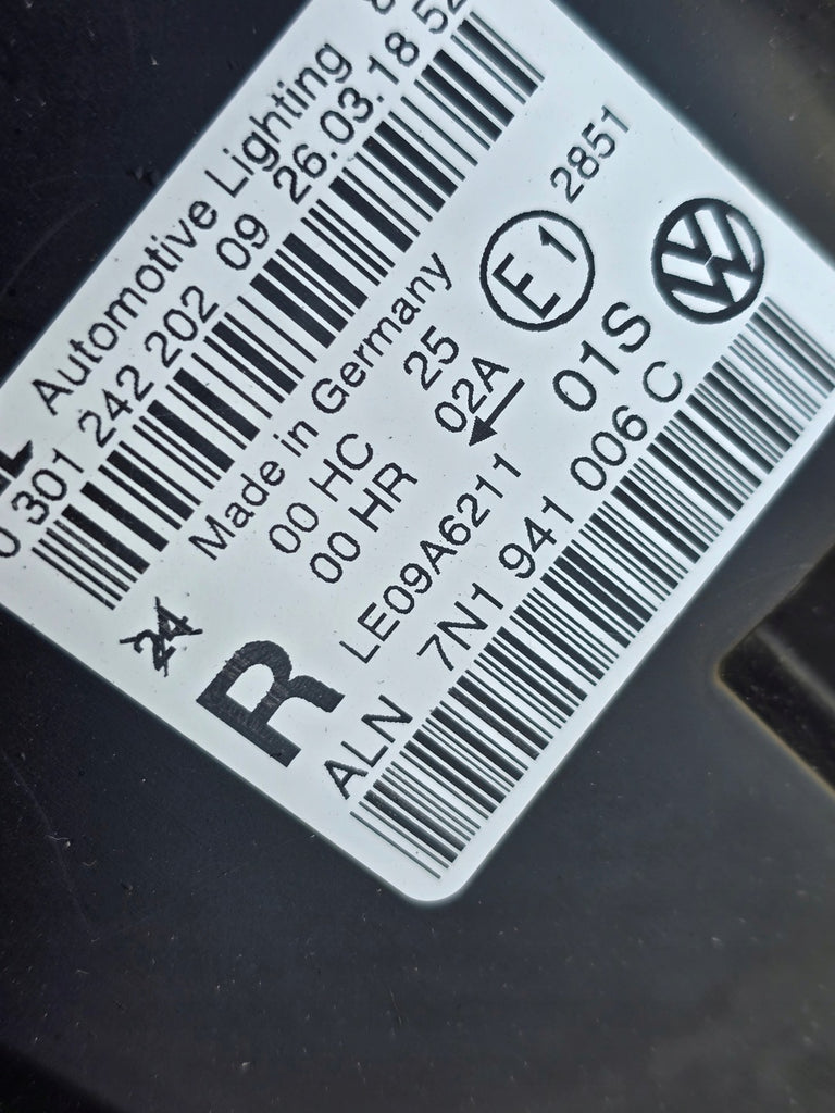 Frontscheinwerfer VW Sharan 7n1 7N1941006C Rechts Scheinwerfer Headlight SCH9602804260tp