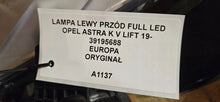 Laden Sie das Bild in den Galerie-Viewer, Frontscheinwerfer Opel Astra K 39195688 Full LED Links Scheinwerfer Headlight