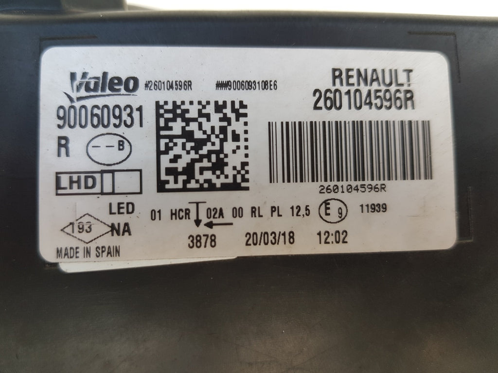 Frontscheinwerfer Renault 260104596R LED Rechts Scheinwerfer Headlight