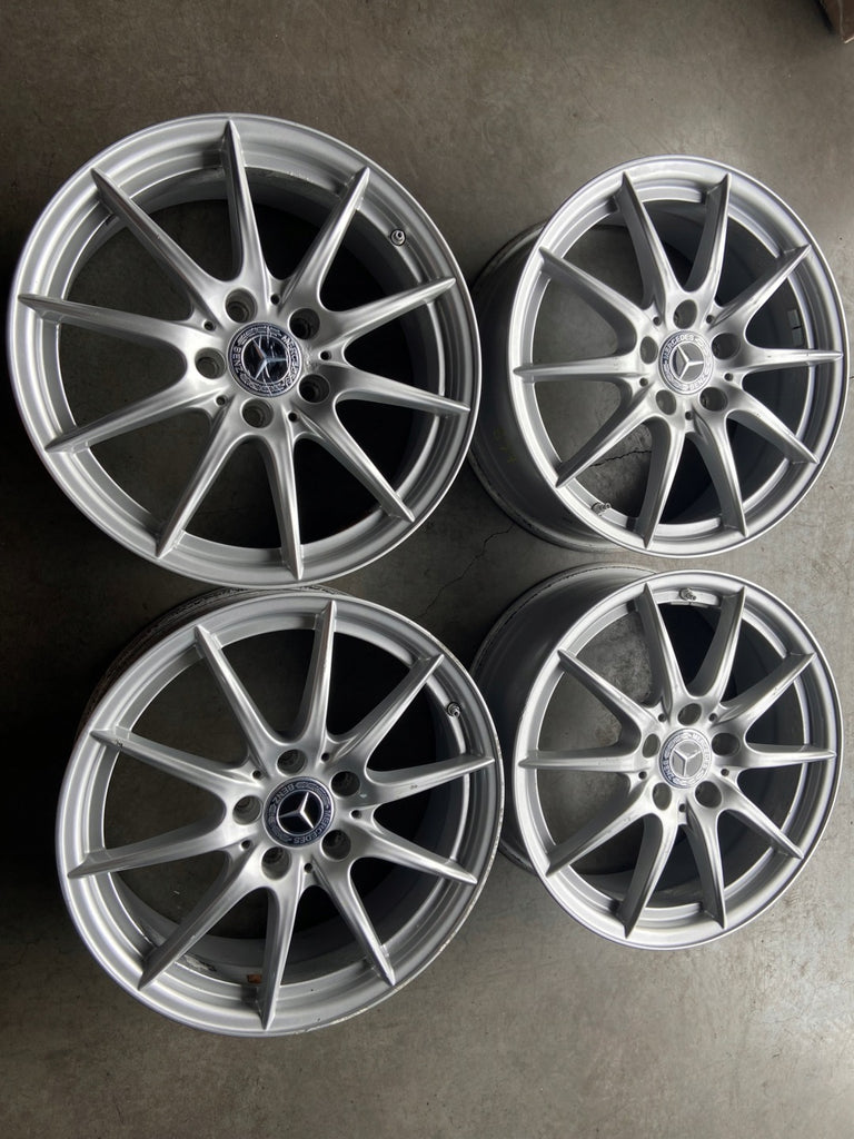 4x Alufelge 17 Zoll 6.5" 5x112 49ET Glanz Silber A2464010102 Mercedes-Benz Mb FEL3632554702ty