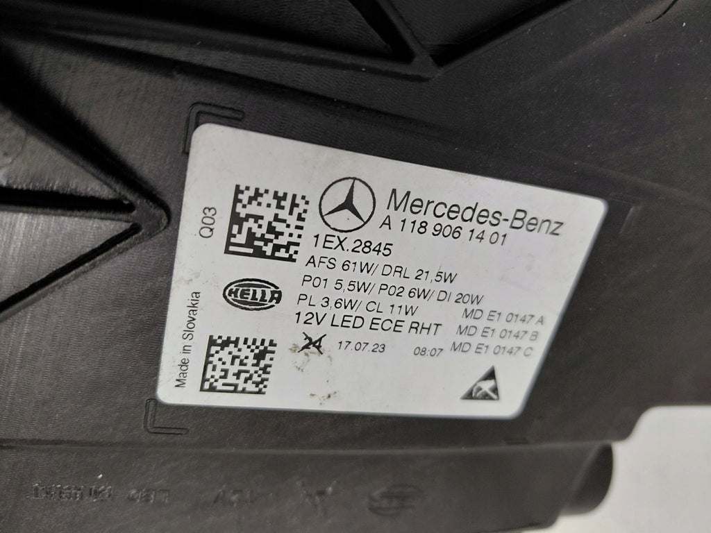 Frontscheinwerfer Mercedes-Benz Cla A1189061401 Rechts Scheinwerfer Headlight SCH1975728469us