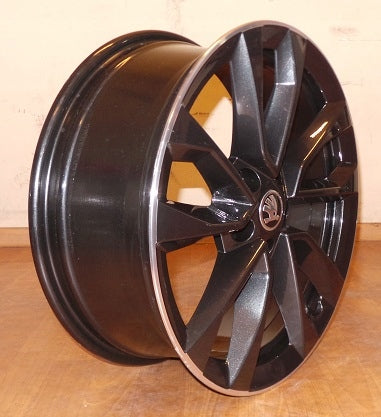 1x Alufelge 18 Zoll 7.0" 5x112 45ET Glanz Schwarz 57A601025AS Skoda Karoq FEL2316475663jp