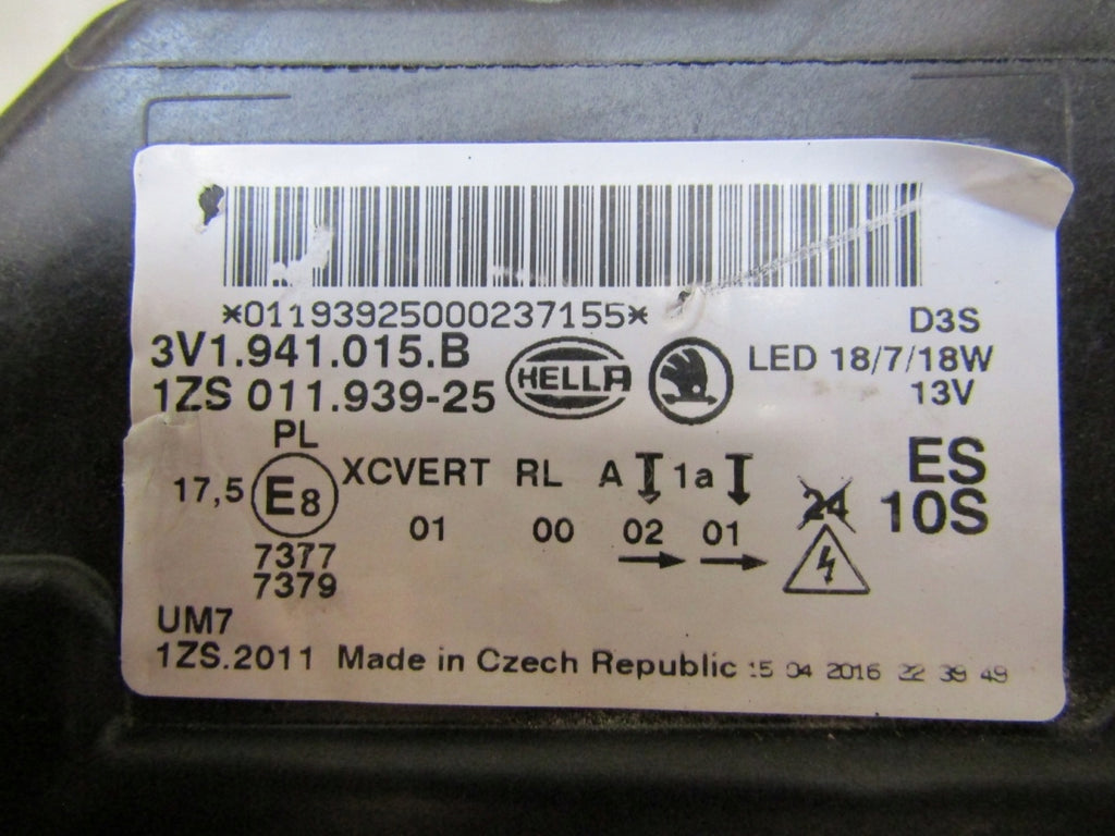 Frontscheinwerfer Skoda Superb III 3V1941015B Xenon Links Scheinwerfer Headlight SCH9768442989at