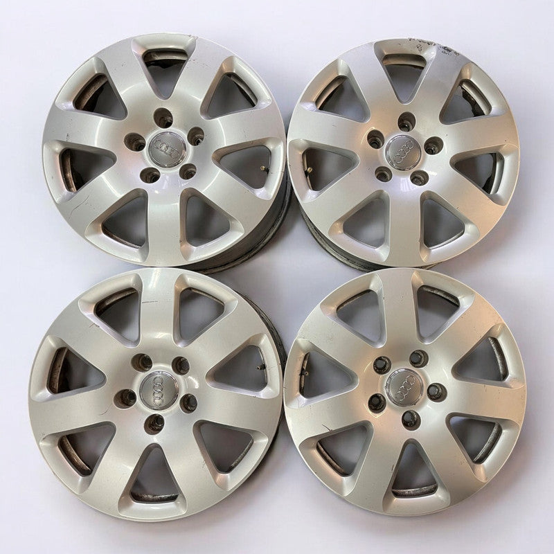 4x Alufelge 18 Zoll 8.0" 5x130 56ET Glanz Silber 4L0601025A Audi Rim Wheel