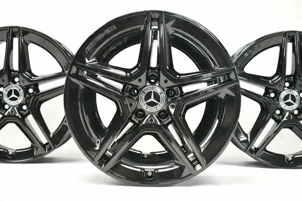 4x Alufelge 18 Zoll 7.5" 5x112 49ET Glanz Schwarz A1774011500 Mercedes-Benz W177