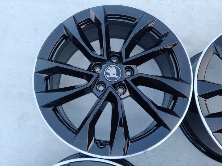 4x Alufelge 18 Zoll 7.0" 5x112 45ET Glanz Schwarz 57A601025AS Skoda Kodiaq FEL5801188221cs