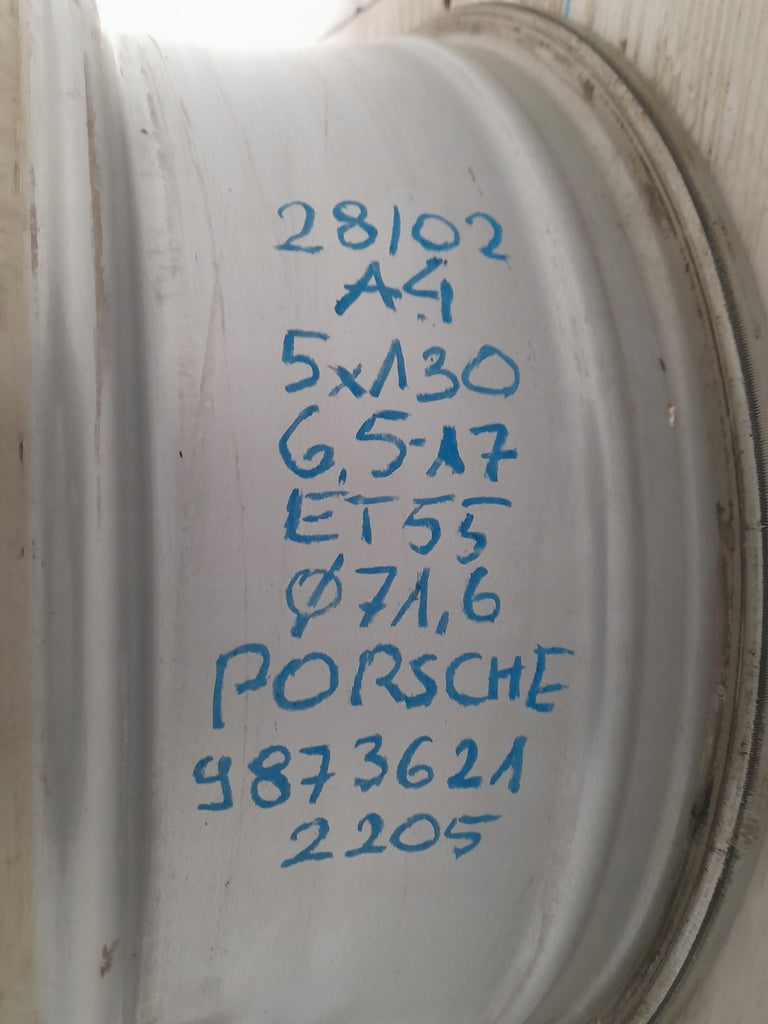 1x Alufelge 17 Zoll 6.5" 5x130 55ET Glanz Silber 98736212205 Porsche Rim Wheel FEL4659722953gf