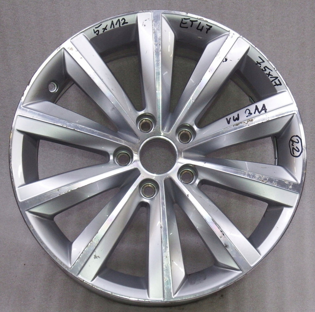 1x Alufelge 17 Zoll 7.5" 5x112 47ET Glanz Silber 3AA601025F VW Passat B7 FEL8174305696xo