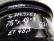 Load image into Gallery viewer, 1x Alufelge 19 Zoll 7.5" 5x114.3 49 5ET 52910-GI130 Hyundai I Rim Wheel FEL1096021180uc