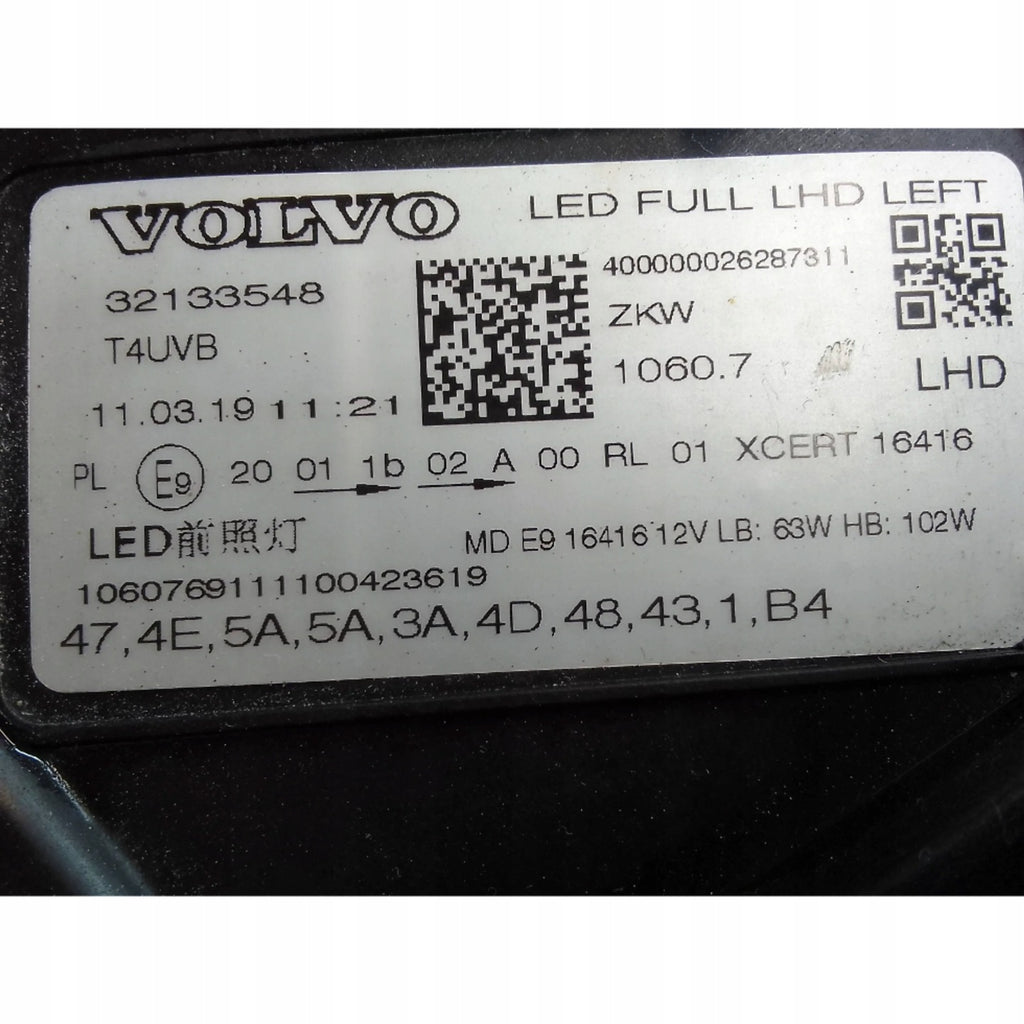 Frontscheinwerfer Volvo Xc60 32133548 Ein Stück (Rechts oder Links) Headlight SCH3261341136kz