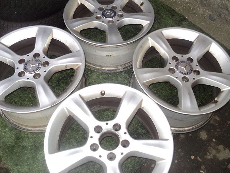 4x Alufelge 16 Zoll 7.0" 5x112 31ET Glanz Weiß Mercedes-Benz Rim Wheel FEL8704107803nh